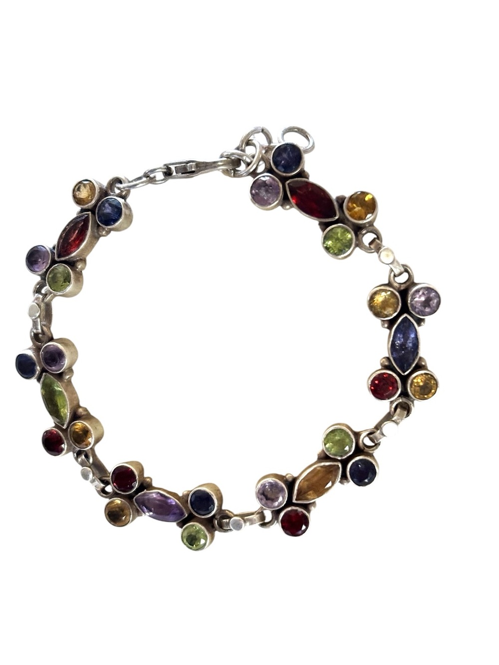 Sterling Silver Gemstone Tennis Bracelet